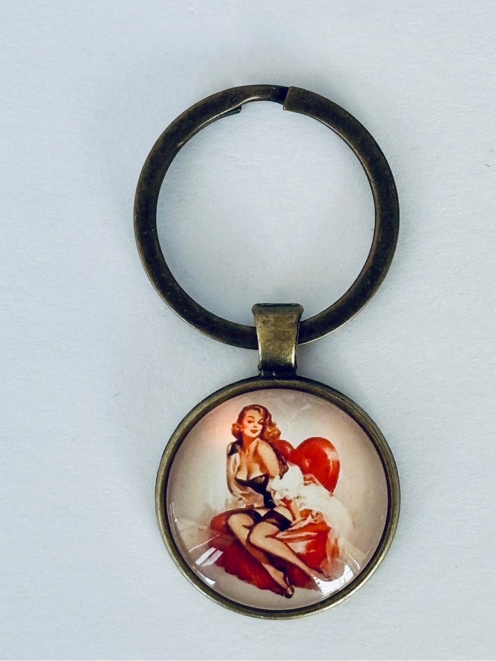 Vintage Pin-Up Girl Keychain, NWT